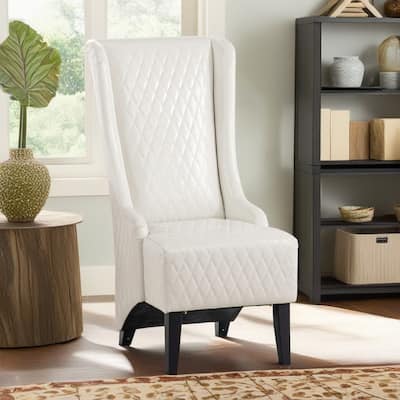 Christopher Knight Home - Evelyn High-Back Upholstered Wingback Accent Chair with Wooden Legs