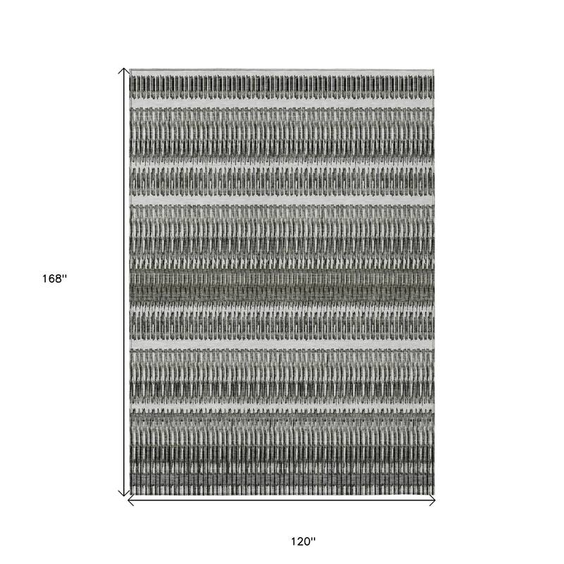 HomeRoots Striped Transitional Rectangle Outdoor Rug