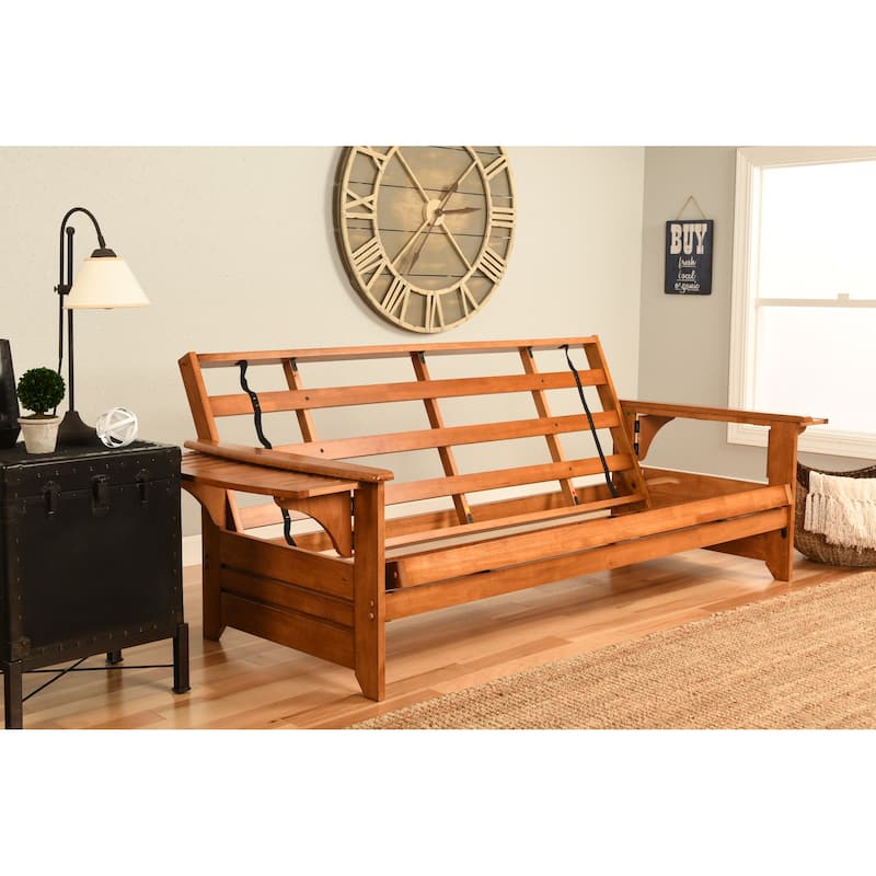 Copper Grove Dixie Honey Oak Full-size Futon Set with Suede Mattress