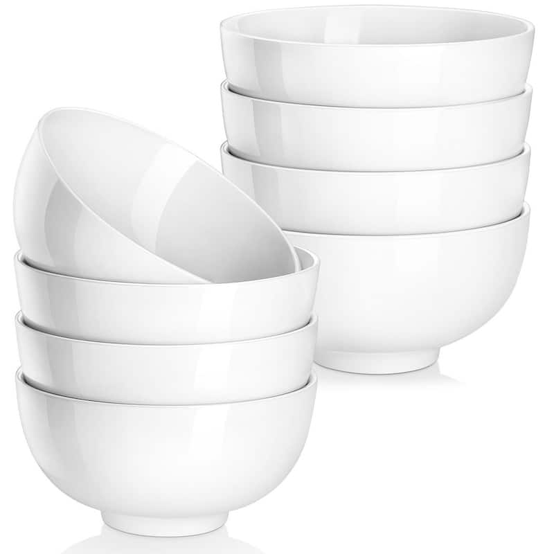 MALACASA 8-Piece Porcelain Cereal Bowl Soup Bowls Set