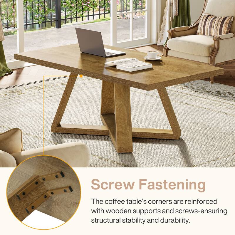 Rectangle Coffee Table, Living Room Bedroom Center Cocktail Tea Accent Table for Home Apartment