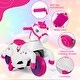 preview thumbnail 13 of 25, Gymax 12V Kids Ride on Unicorn Toy w/ Training Wheels Music One-button