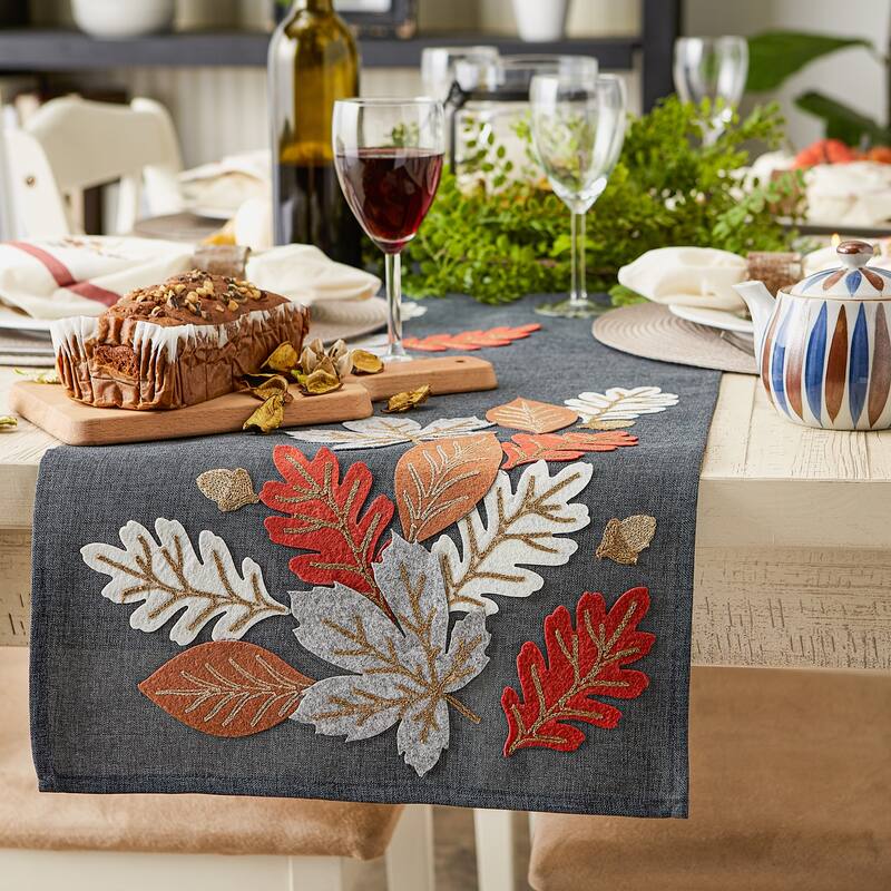 DII Embroidered Table Runner 14x70
