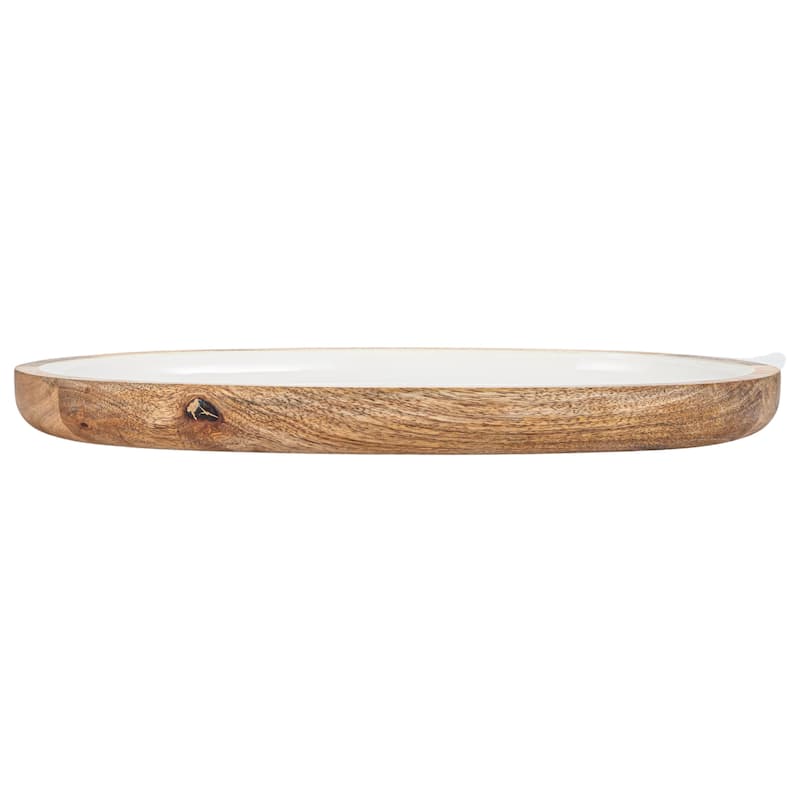 Enameled Mango Wood Tray