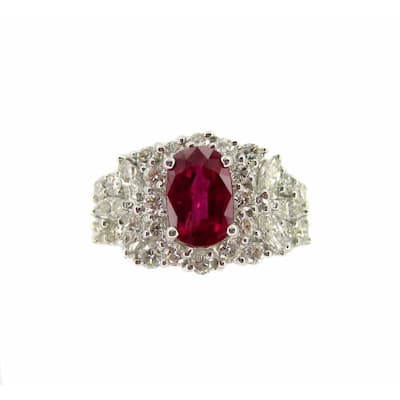 Kabella Luxe Ruby and Marquis and Round Diamonds Ring