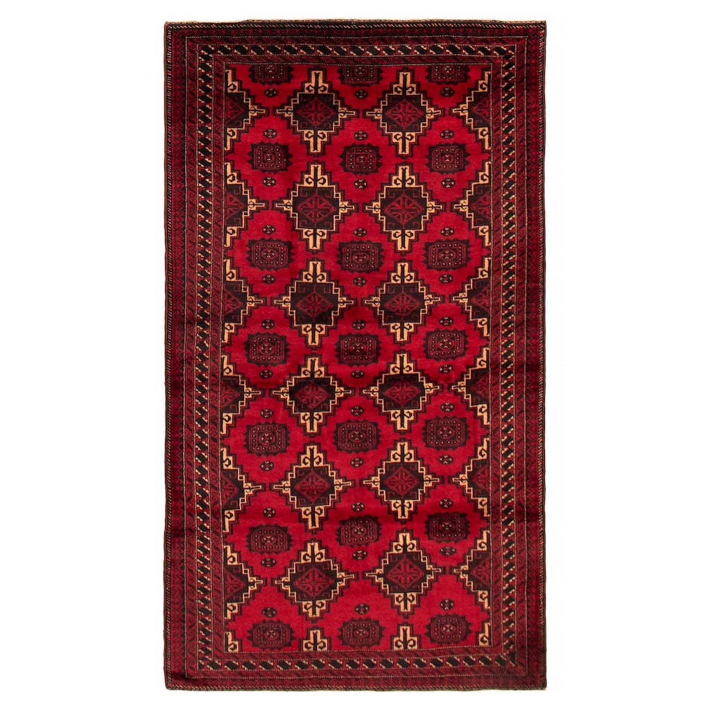 Teimani Red Rug 3'11" x 7'3" - 3'11 x 7'3