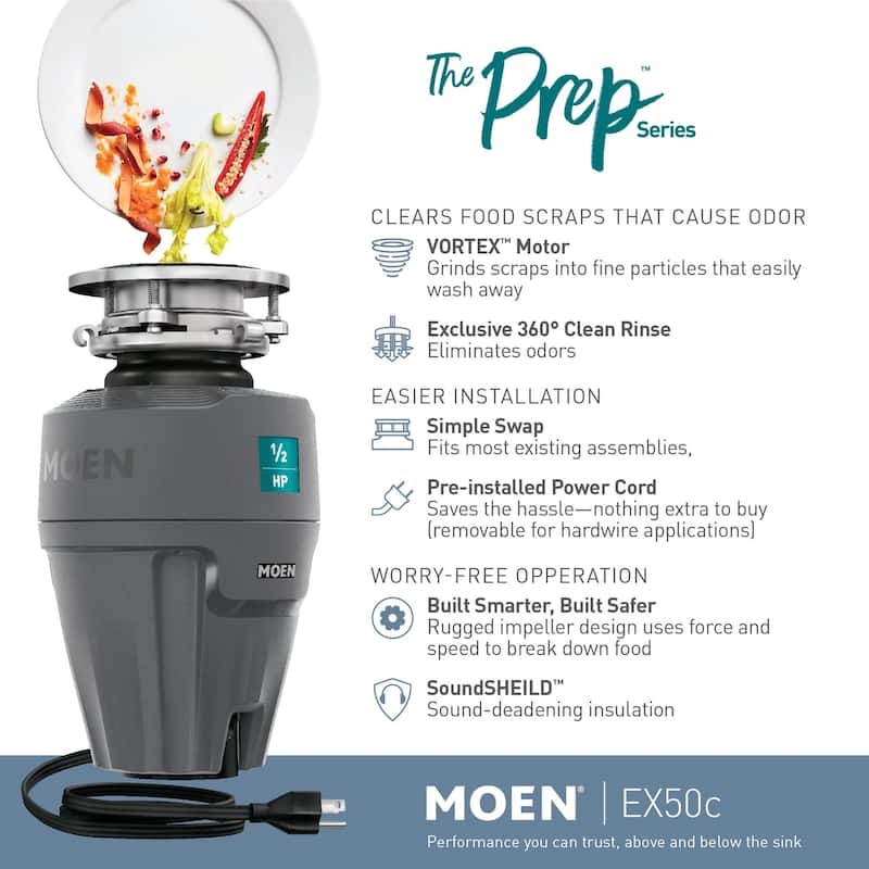 Moen Prep� Series 1/2 Horsepower Garbage Disposal