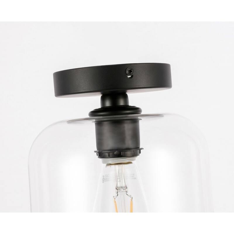 Collins 1-light Glass Cylinder Shade Flush Mount Fixture