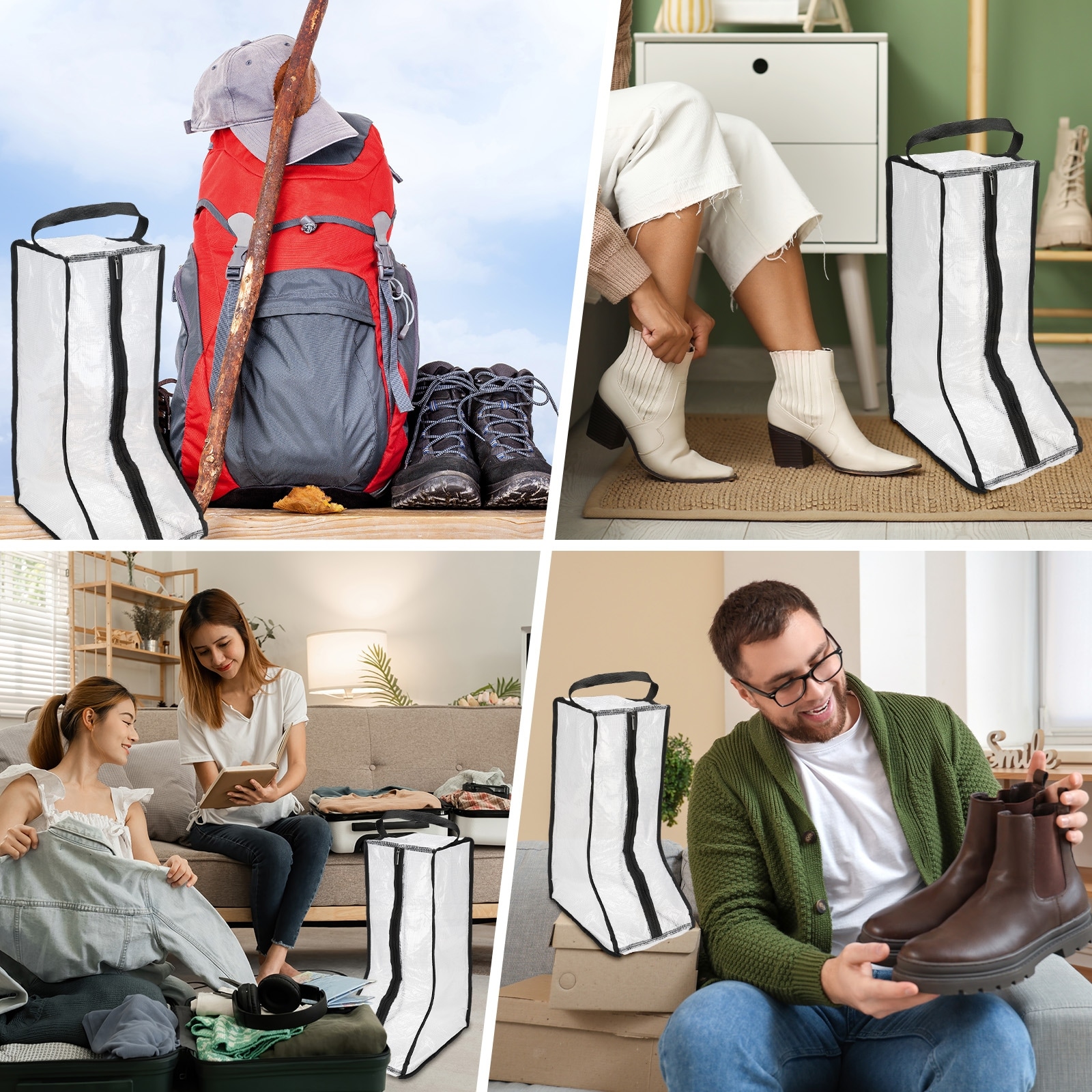 Boot Storage Bags - Portable Boot Carry Bag Waterproof Boots Protector with Handle for Travel & Daily Use