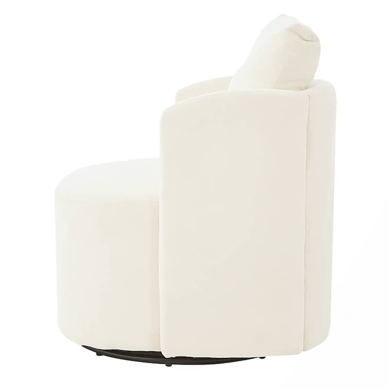 Curved Design Swivel Barrel Arm Chair