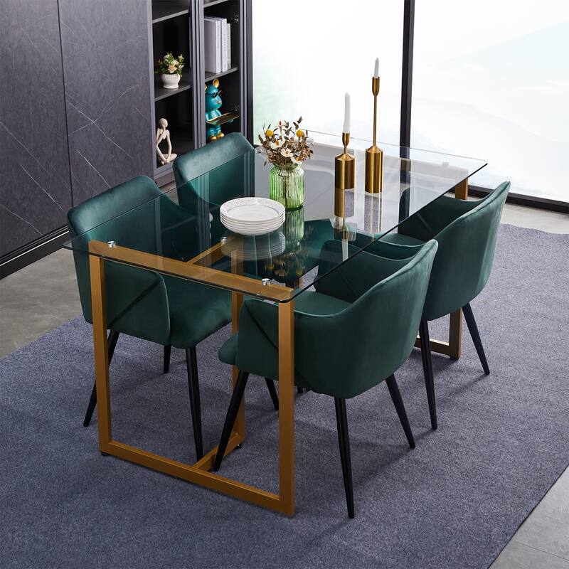Homy Casa 55'' W Rectangular Transparency Dining Table