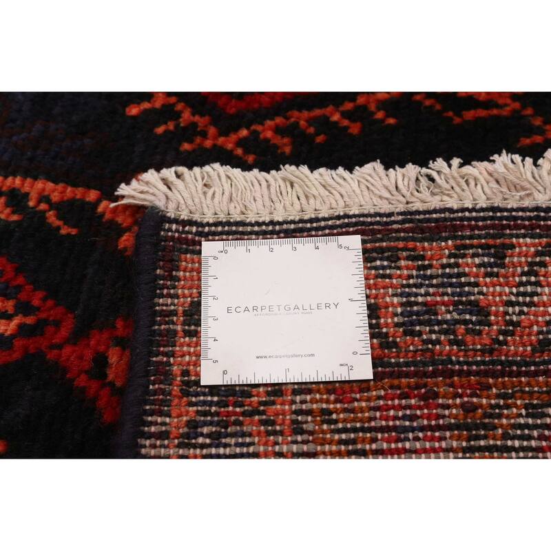 ECARPETGALLERY Hand-knotted Andelz Navy, Red Wool Rug - 3'10 x 13'9