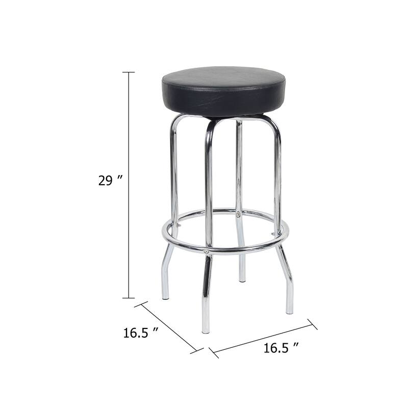 Multi Functional Stool with Chrome Legs and Black Molded Foam Seat