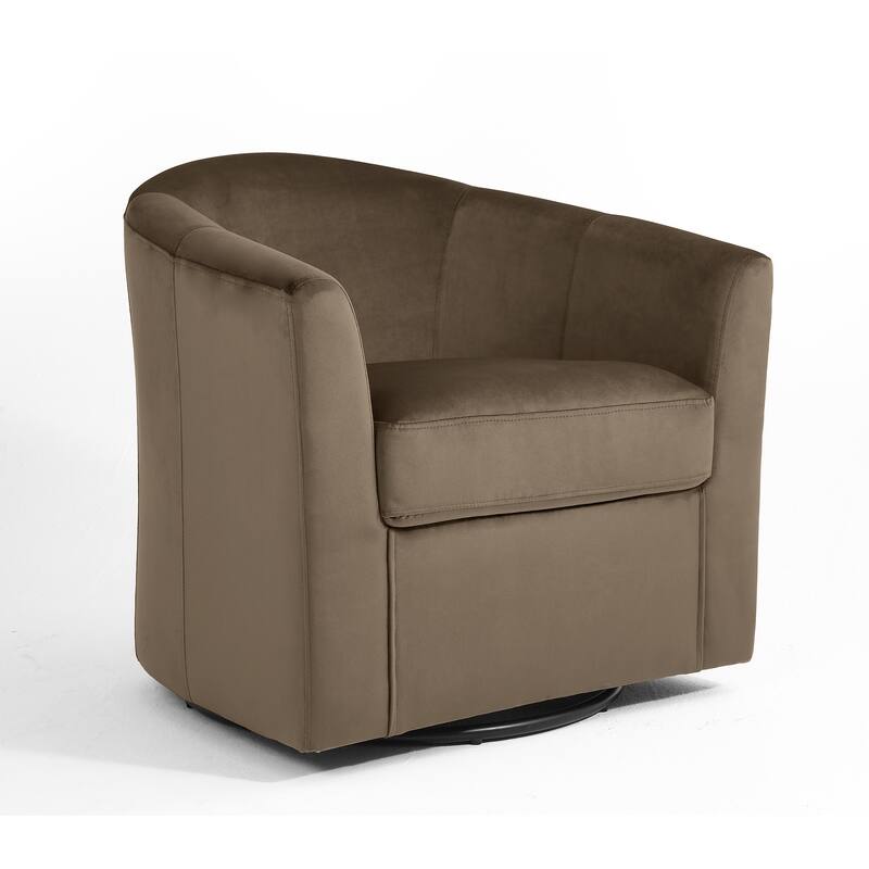 Modern Velvet Upholstered Swivel Barrel Chair for Living Room Lounge