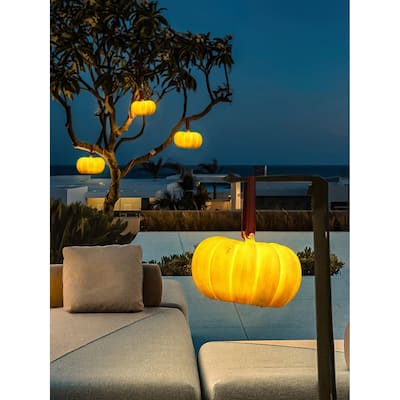 7" Pumpkin Lamp Decor for Outdoor, Halloween - 7 inch