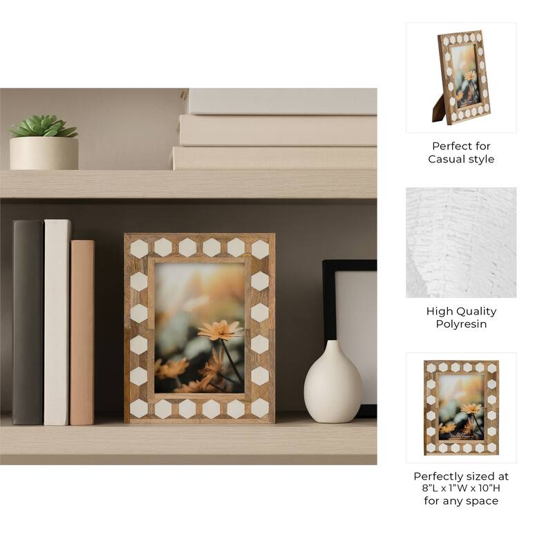 Wood Resin Hexagon Picture Frame - White, 5x7 in.