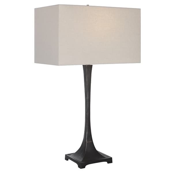 slide 2 of 7, Uttermost Reydan Tapered Iron Table Lamp - 17"x29.5"x10"