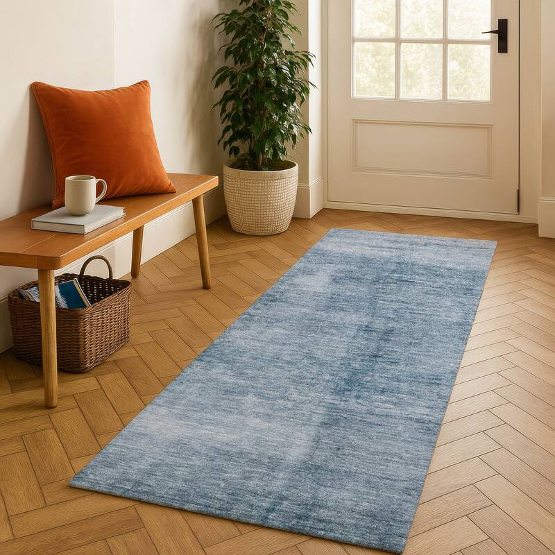 Premium Washable Super Soft Solid Ombre Mayfield Rug - Denim - 2'3" x 7'6"