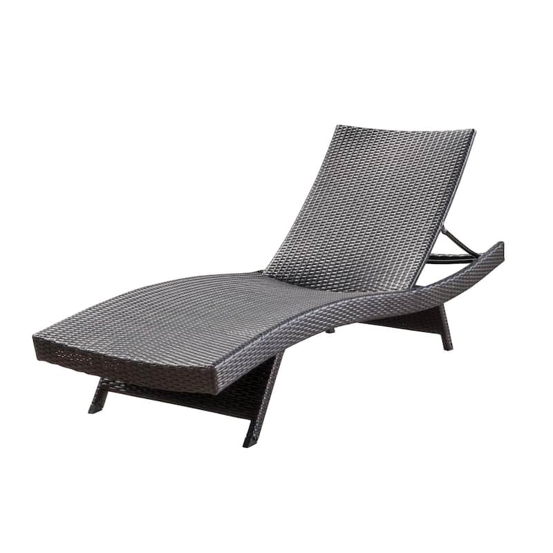 Modern Outdoor Aluminum Frame Wicker Recliner