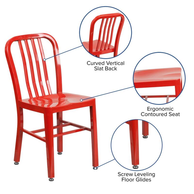 2 Pack Metal Indoor-Outdoor Chair