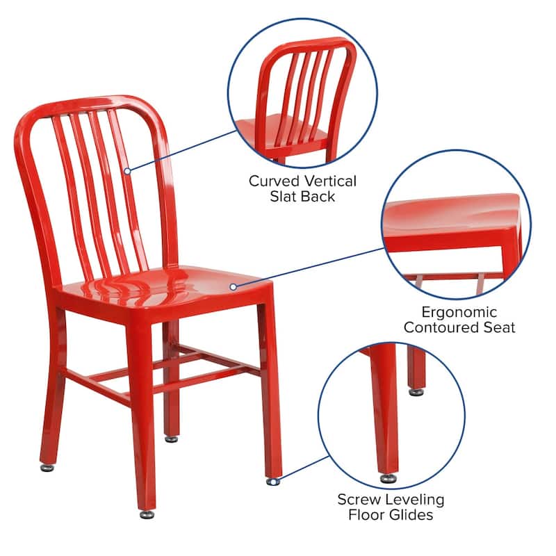 Metal Indoor-Outdoor Chair - 15.5"W x 20"D x 33.25"H