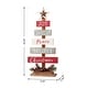preview thumbnail 12 of 34, Glitzhome Wooden Sign Christmas Tree Shaped Table Decor for Home Shelf Xmas Party
