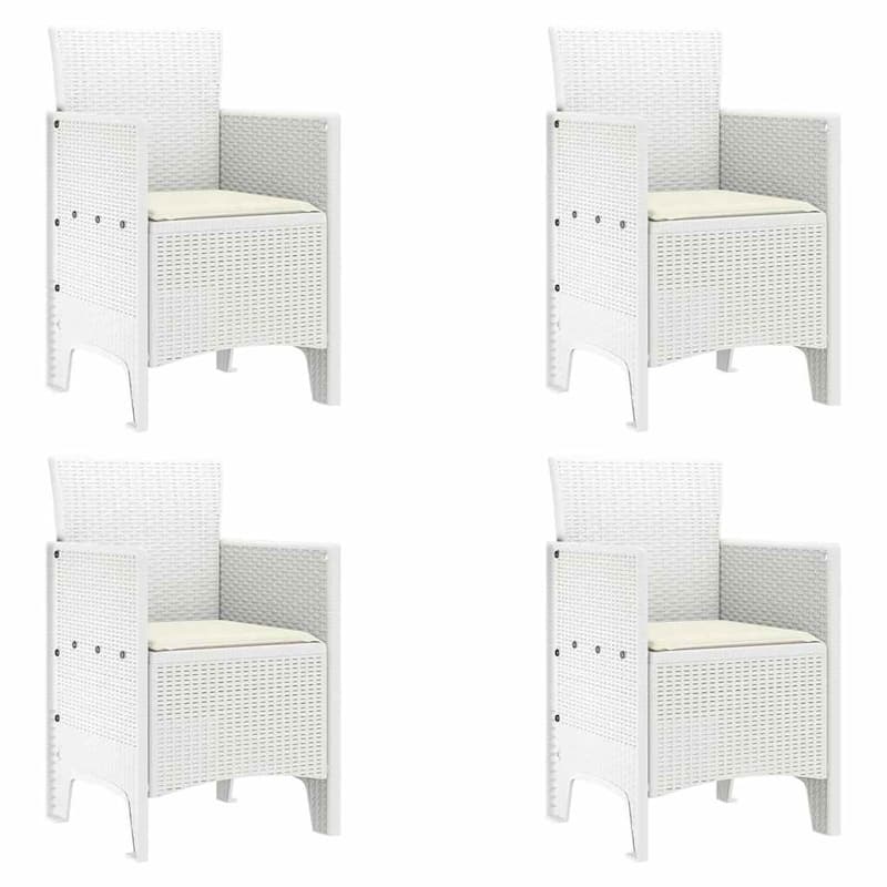 vidaXL Garden Chair 2/4 pcs Anthracite/Brown/White 53 x 49 x 85 cm PP - 53 x 49 x 85 cm