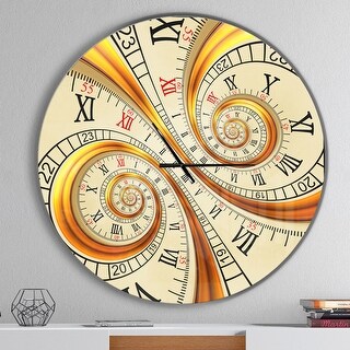 Designart 'Silver metal flower fractal' Oversized Contemporary Wall CLock