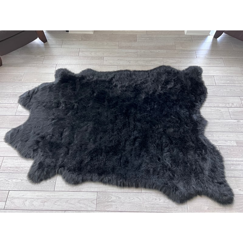 Silver Orchid Luxurious Faux Bison Skin Shag Rug