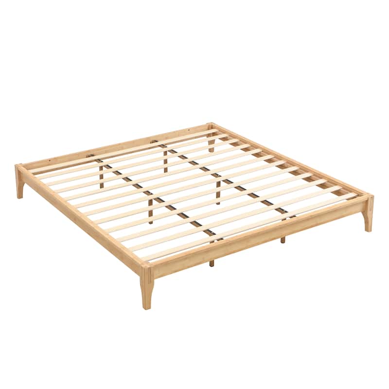 Solid Dry Bamboo Wood Platform Bed Frame by Harper&Bright Designs