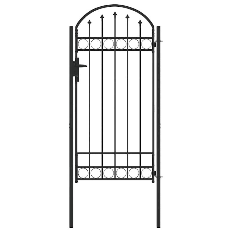 vidaXL Fence Gate Gray 39.4" x 49.2"/59.1"/68.9"/98.4" Powder-coated steel