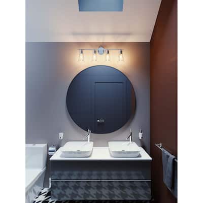 Amanda Vanity in Polished Chrome with Clear Glass Shade
