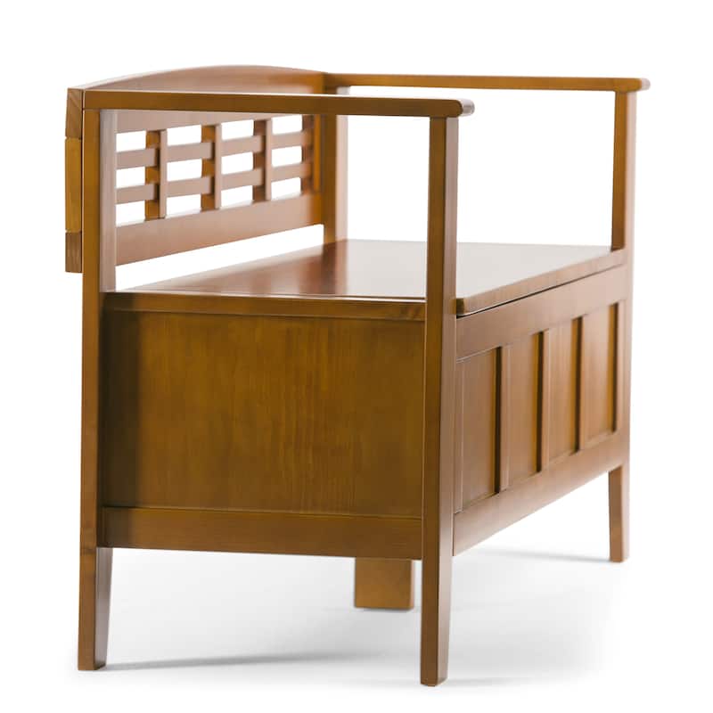 WYNDENHALL Chandler SOLID WOOD 48 inch Wide Contemporary Entryway Storage Bench - 48'' x 17'' x 25.2