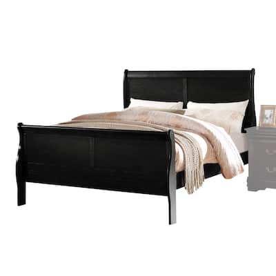Twin Size Wood Sleigh Bed with Brushed Nickel Hardware
