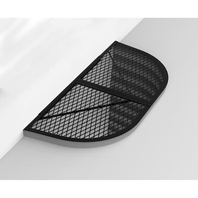 26" x 62" Window Well Cover Powder Coat Black Mesh Steel Well Cover D - Shaped Egress Covering Semi-universal fit.