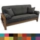 preview thumbnail 2 of 0, Microsuede Full-Size 8-10 Inch Thick Futon Cover Set with Four Throw Pillows - Full