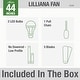 preview thumbnail 5 of 22, Hunter Lilliana Low Profile Ceiling Fan w/LED Light Kit, Pull Chain, Exclusive SureSpeed - Modern, Transitional