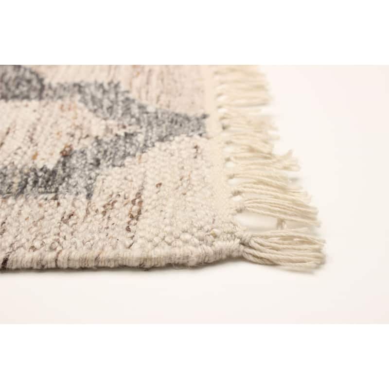 ECARPETGALLERY Flat-Weave Ankara FW Beige Wool Kilim - 5'6 x 7'9