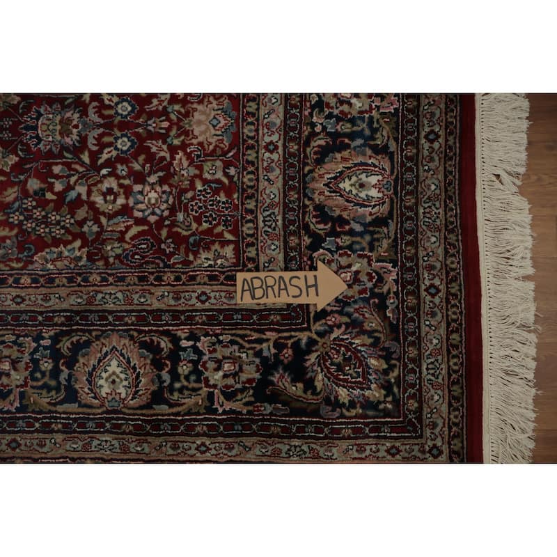 Hand Knotted Oriental 100% Wool Carpet Traditional Floral Red Sarouk Area Rug - 13' 1'' X 8' 10''