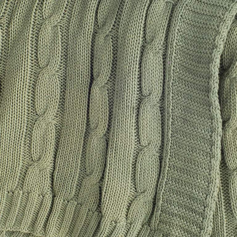 Rizzy Home Cable Knit Sweater Throw - Olive