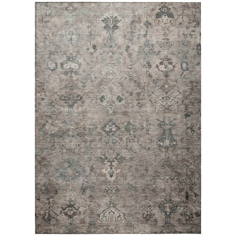 Machine Washable Indoor/ Outdoor Traditional Serenity Chantille Rug