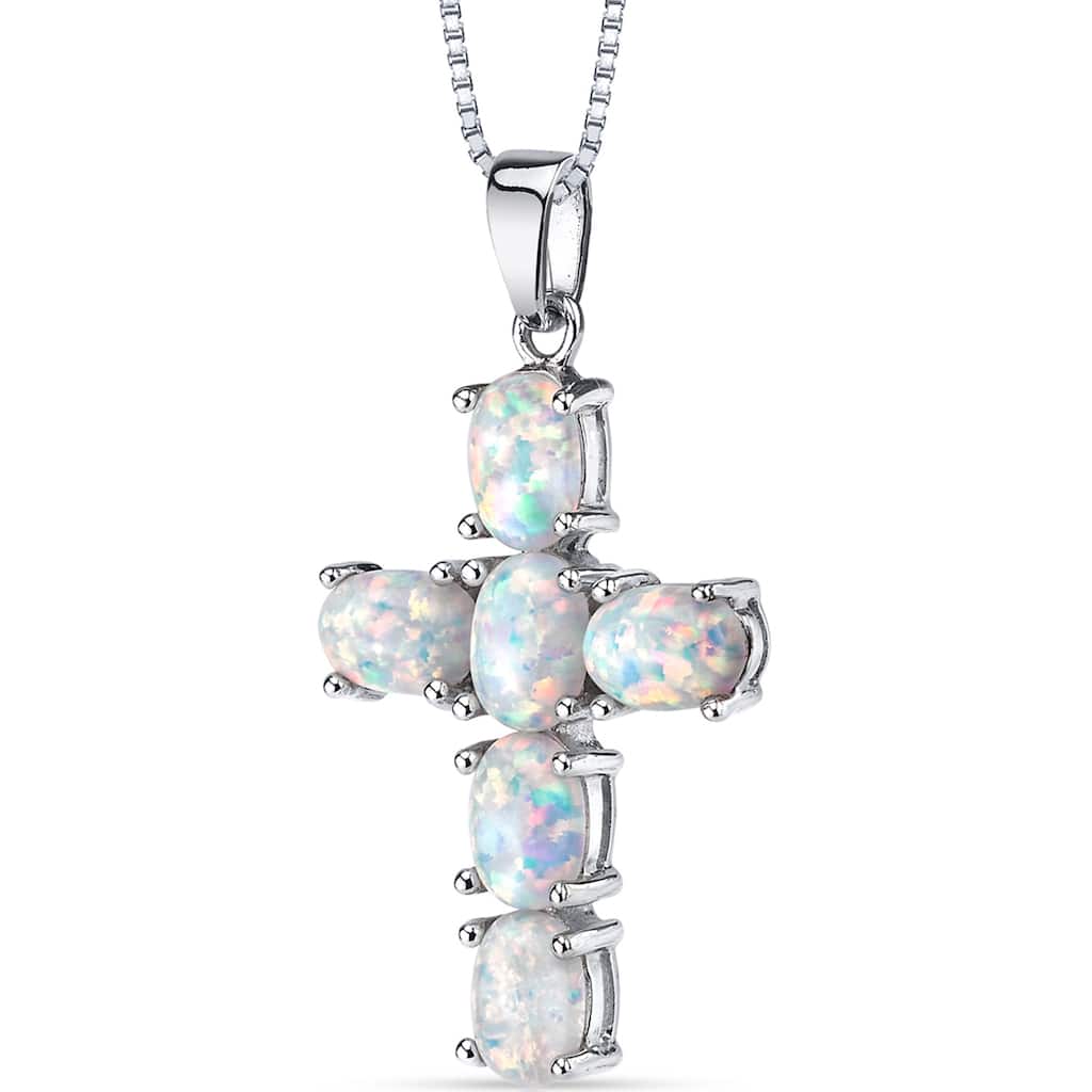 3 ct Opal Pendant in Sterling Silver