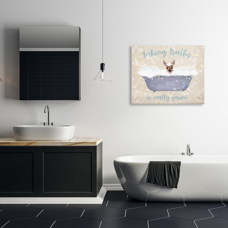 Stupell Taking Baths Is Fawn Canvas Wall Art Design By Susan Arnot