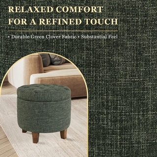 Carson Carrington Hare Button-tufted Round Storage Ottoman