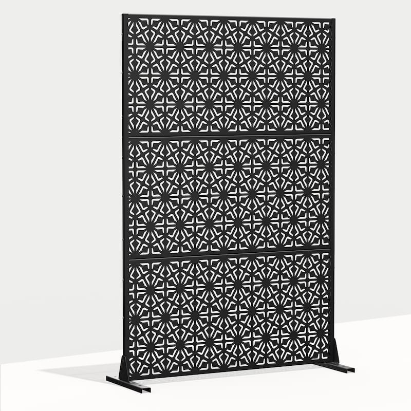 Outdoor Privacy Screen Metal Privacy Screen Panel Free Standing - 72*47