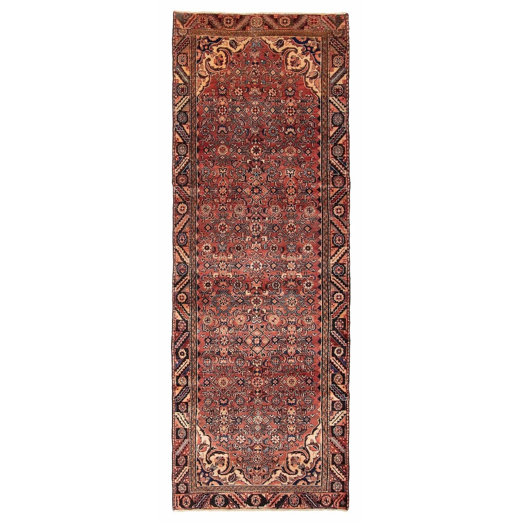 ECARPETGALLERY Hand-knotted Andelz Red Wool Rug - 3'3 x 9'6