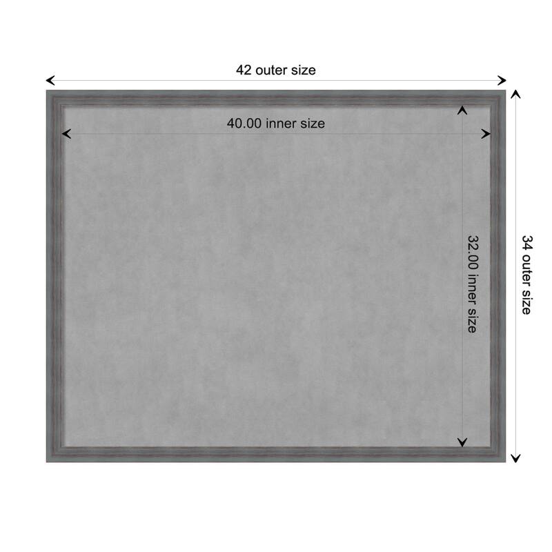 Amanti Art Dixie Blue Grey Rustic Framed Magnetic Board - Board Size 40x32