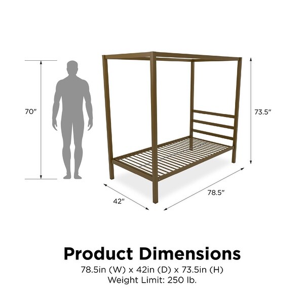 The Curated Nomad Hillard Gold Metal Modern Canopy Bed