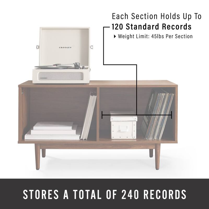 Crosley Liam Medium Record Storage Console Cabinet - 22.25"H x 40"W x 15.75"D