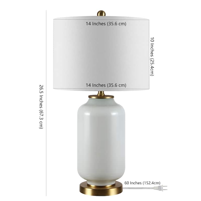 SAFAVIEH Lighting Vasilij 26-inch Glass Table Lamp - 14" x 14" x 26" - 14Wx14Dx26H